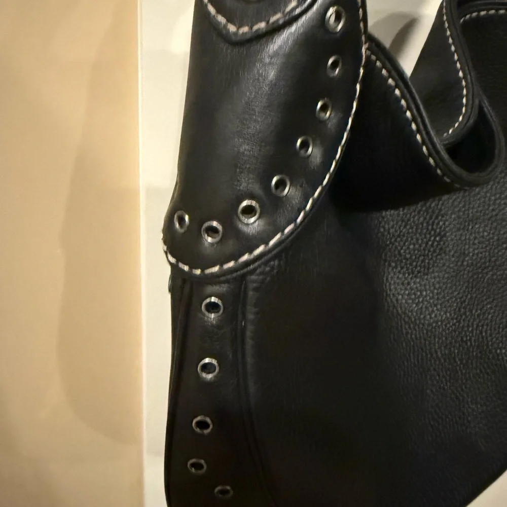 Stylish Black Leather Hobo Bag